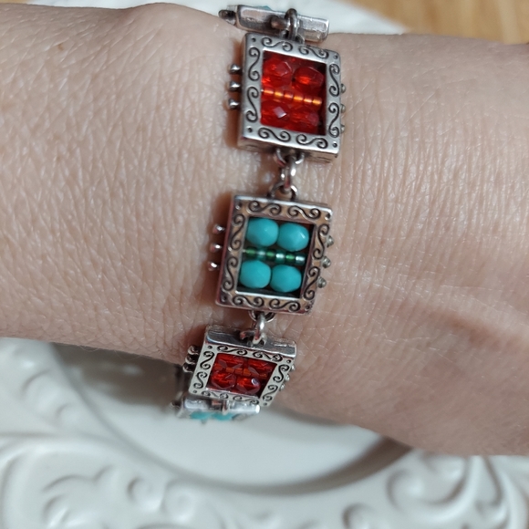 Brighton Textured Silver 'Bedazzled' Bracelet.  RARE FIND! - Picture 4 of 5